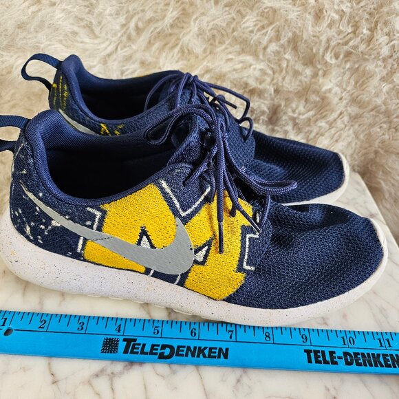 Nike Free Man's Blue and Yellow Michigan Logo 511881-405 Sneakers Trainers - Picture 4 of 8